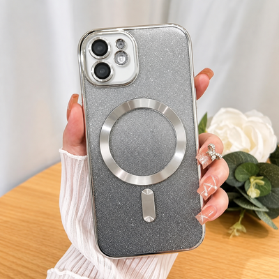 Funda Silver Magsafe Glitters