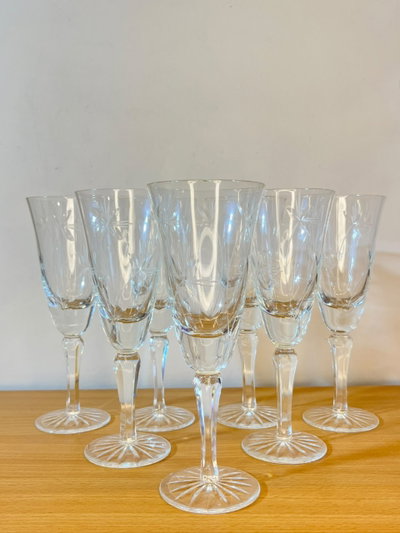 L07 - Copas de cristal tallado 6 + 1