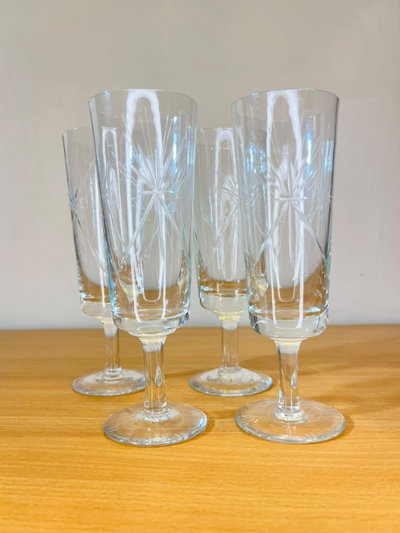 L30 - Copas de cristal tallado x 4