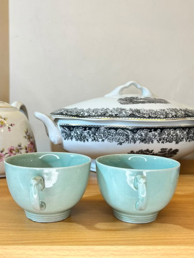 67 - Tazas Inglesas Verdes x 2 unidades