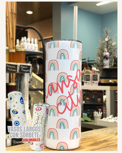 Vasos largos con sorbete p/sublimar