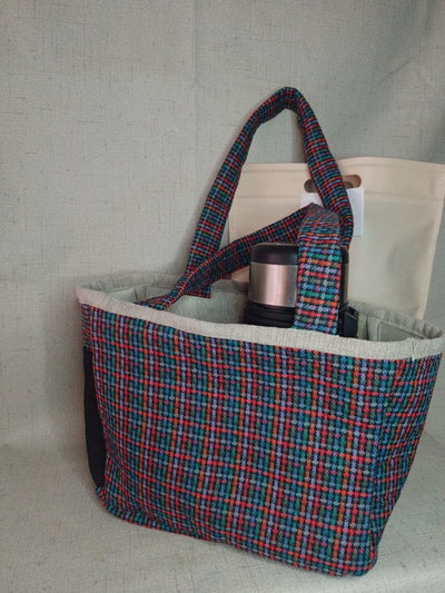 Bolso Matero / Canasta Matera de Tela – Diseño Escocés