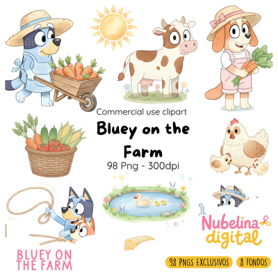 🚜 Kit Digital Bluey on the Farm ✨🐾