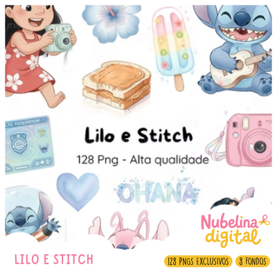 🌺 Kit Digital Lilo e Stitch ✨🌊