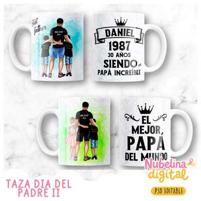 ☕👔 10 Diseños de Tazas Día del Padre ✨💙