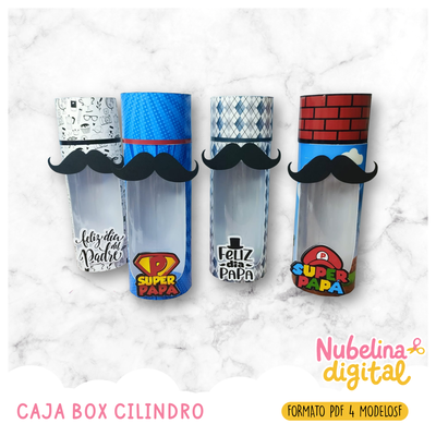 🎁🔵 Cajas Box Cilindro Día del Padre ✨👔