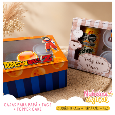 📦Cajas + Cake Topper + Tags Día del Padre ✨🏷️