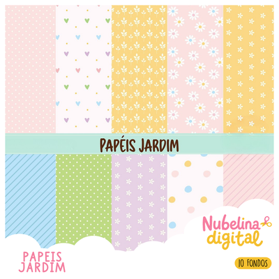 🌸 Kit Digital Papeis Jardim ✨🦋