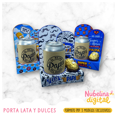 🥤🍬 Porta Lata y Dulces – Día del Padre ✨👔