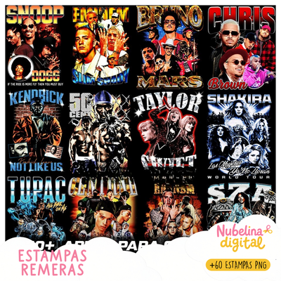 🎤🔥 Estampas Íconos del Rap Halftone & Pop🖤✨