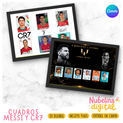 ⚽🏆 Cuadros Virales Messi y Cristiano🎨✨