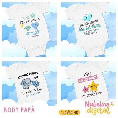 👶💙 Estampas para Bodys Día del Padre👨‍👧🎁