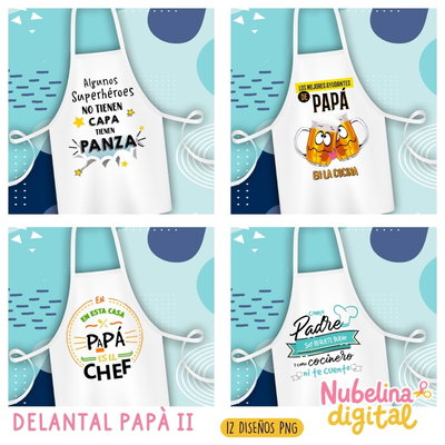 👨‍🍳💙 Delantales de Cocina Día del Padre 🍳👔🎁