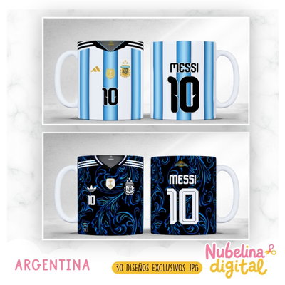 ☕🇦🇷 Diseños para Tazas Argentina – Pack x30  ⚽🏆