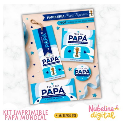 ⚽🏆 Kit Imprimible Papá Mundial –  Packaging 💙🇦🇷