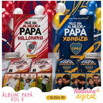 ⚽👨‍👧‍👦 Álbum para Papá Vol. 5 – Figuritas de Boca y River Imprimible 💙❤️🤍