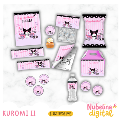 🎀🖤 Kit Cumpleaños Kuromi Vol. II  🎂✨