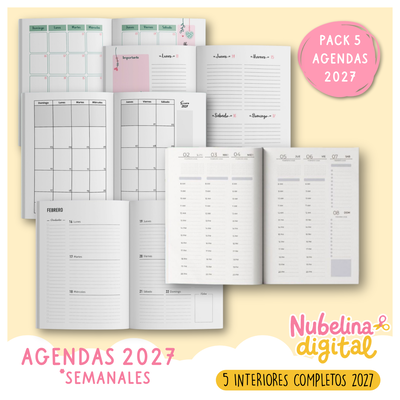 📒✨ Pack de Agendas Semanales 2027  🗓️💖