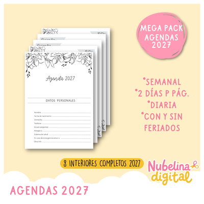 📔Mega Pack Agendas 2027 – 8 Diseños✨