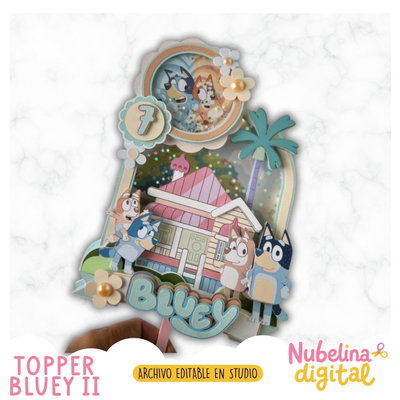 🐾🎂 Topper de Torta Bluey 2 ✨🌈