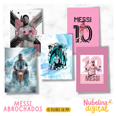 ⚽🐐 Pack 10 Cuadernos Abrochados de Messi 🐐⚽
