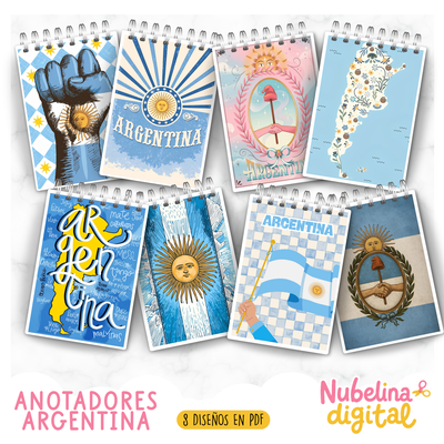 🇦🇷📝 Pack 8 Anotadores A6 Argentina 📝🇦🇷