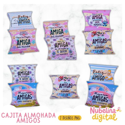 🎁💖 Cajita Almohada Amigos ✨👬
