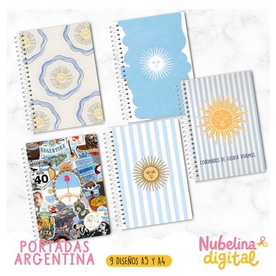 🇦🇷📚 Pack 9 Diseños de Tapas Argentina A4 y A5 📚🇦🇷