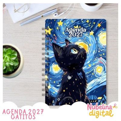 🐱🗓️ Agenda Semanal 2027 Gatito 📒✨