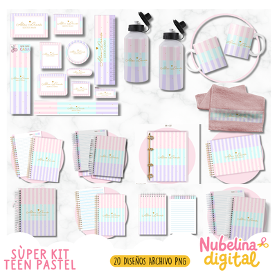 🌈 Super Kit Teen Pastel 💖📚