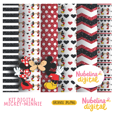 🐭🎀 Kit Digital Mickey & Minnie✨📄