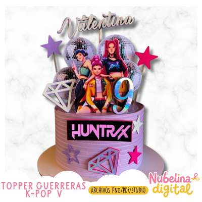 🎂 Cake Topper Guerreras K-POP V 🎤💖