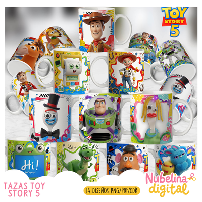 🤠☕ Tazas Toy Story 5 – 14 Diseños Listos para Sublimar 🚀✨