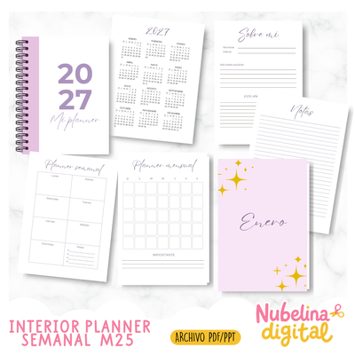 📝 Interior Planner Semanal 2027 M25 📅✨