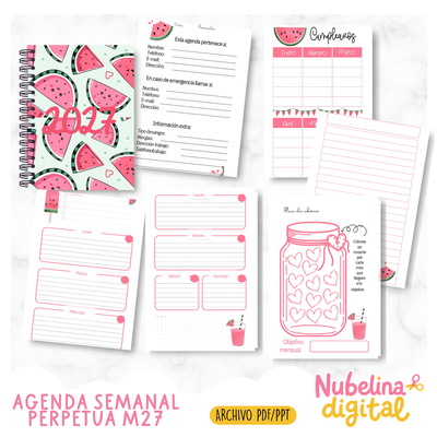 ♾️ Interior Agenda Semanal Perpetua M27 📅✨