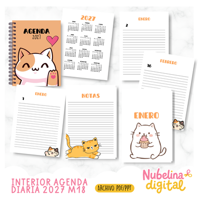 📖 Interior Agenda Diaria 2027 M18 🌟📅