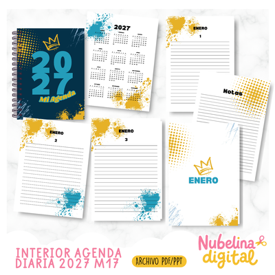 📅 Interior Agenda Diaria 2027 M17 ✨📝