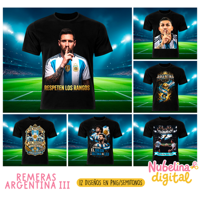 👕🇦🇷 Remeras Argentina 3 | 12 Diseños PNG Semitonos 🔥⭐ 