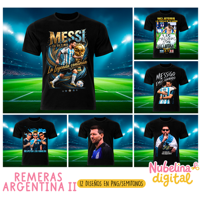 👕🇦🇷 Remeras Argentina 2 | 12 Diseños PNG Semitonos ⭐⚽