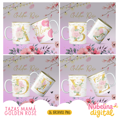 ☕🌹✨ TAZAS MAMÁ GOLDEN ROSE ✨🌹☕