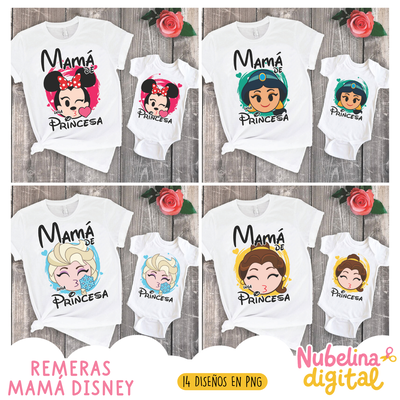 👩‍👧✨ REMERAS MAMÁ E HIJA DISNEY  👑💖