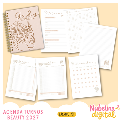 📖✨ AGENDA DIARIA BEAUTY 2027 – CON HORARIOS 💖🌸