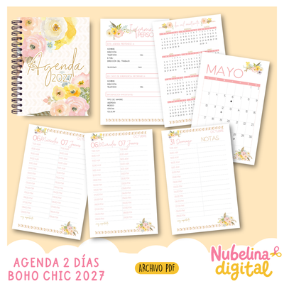 🌿✨ AGENDA BOHO CHIC 2DP  2027 ✨🌿