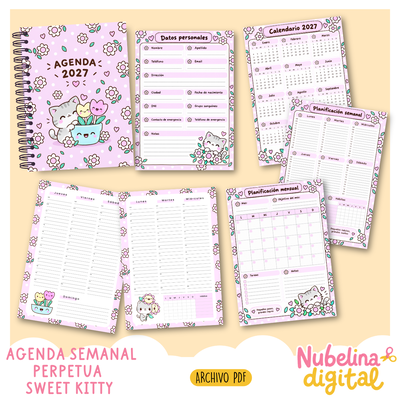 🌸🐱 AGENDA SEMANAL PERPETUA SWEET KITTY 💕✨