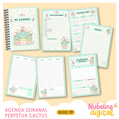 🌵💗 AGENDA SEMANAL PERPETUA CACTUS  🌿✨