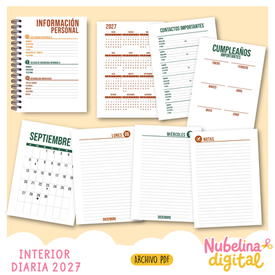 📖✨ INTERIOR AGENDA DIARIA 2027 ✨📖
