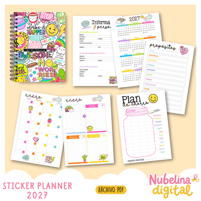 📒✨ AGENDA STICKER PLANNER SEMANAL 2027 ✨📒