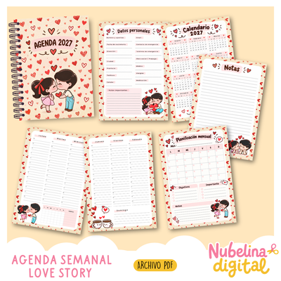 ❤️📖 AGENDA SEMANAL PERPETUA LOVE STORY  💕✨