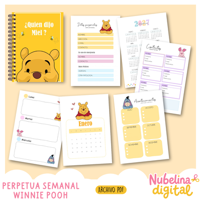 🍯🐻💛 AGENDA PERPETUA WINNIE POOH 💛🐻🍯