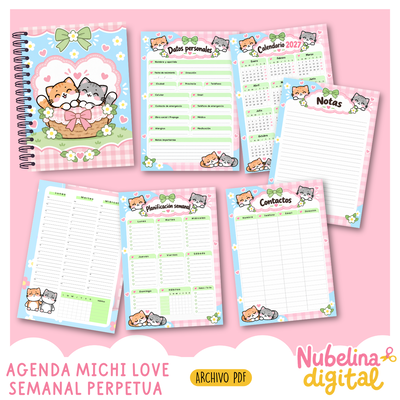 🐱💕 AGENDA PERPETUA MICHI LOVE 🌸🐾